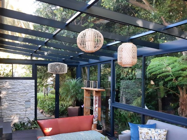 View of comfy inside lean-to conservatory