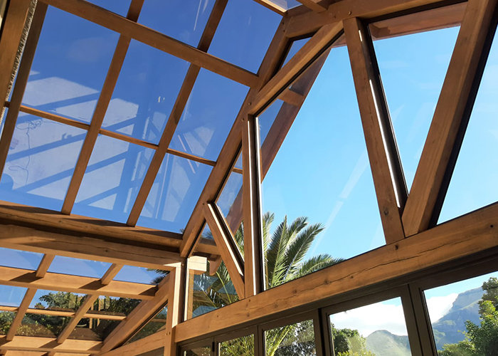 Detail of pitched roof conservatory