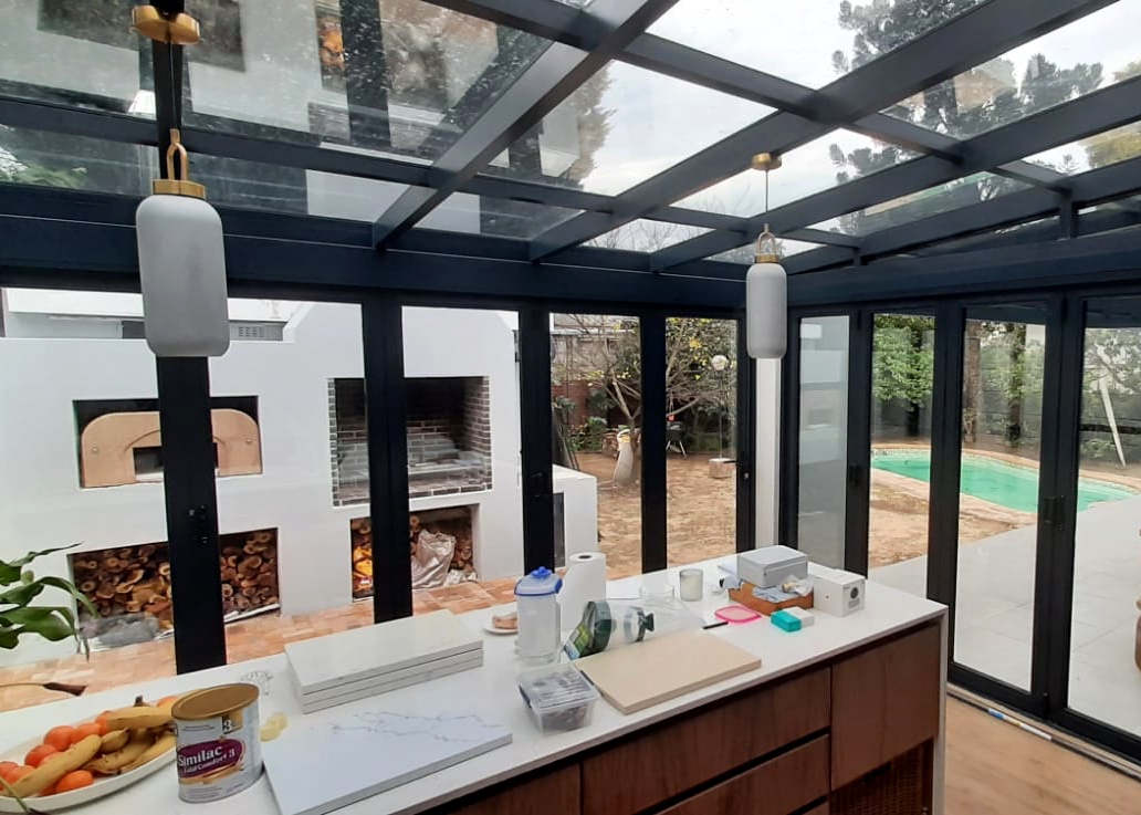 Inside view of lean-to conservatory